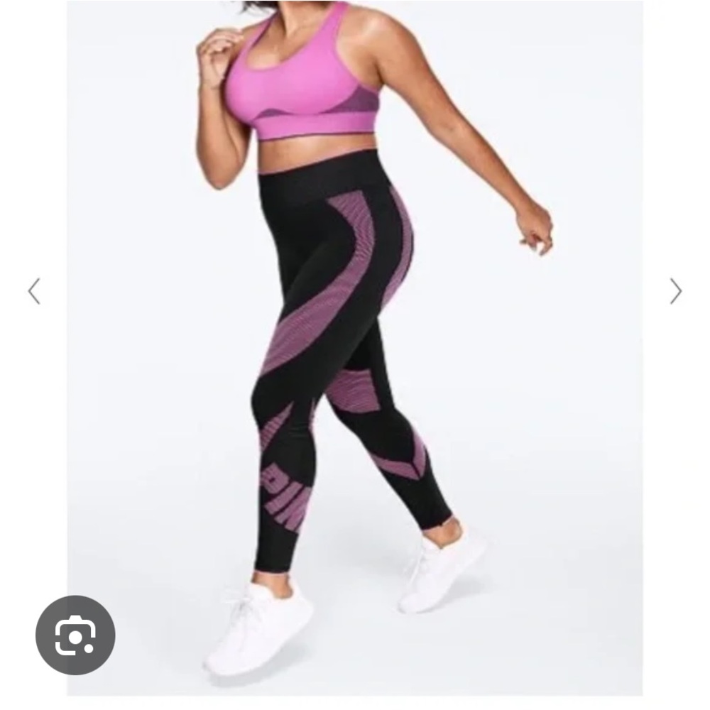 Black and Pink Leggings, Size Medium